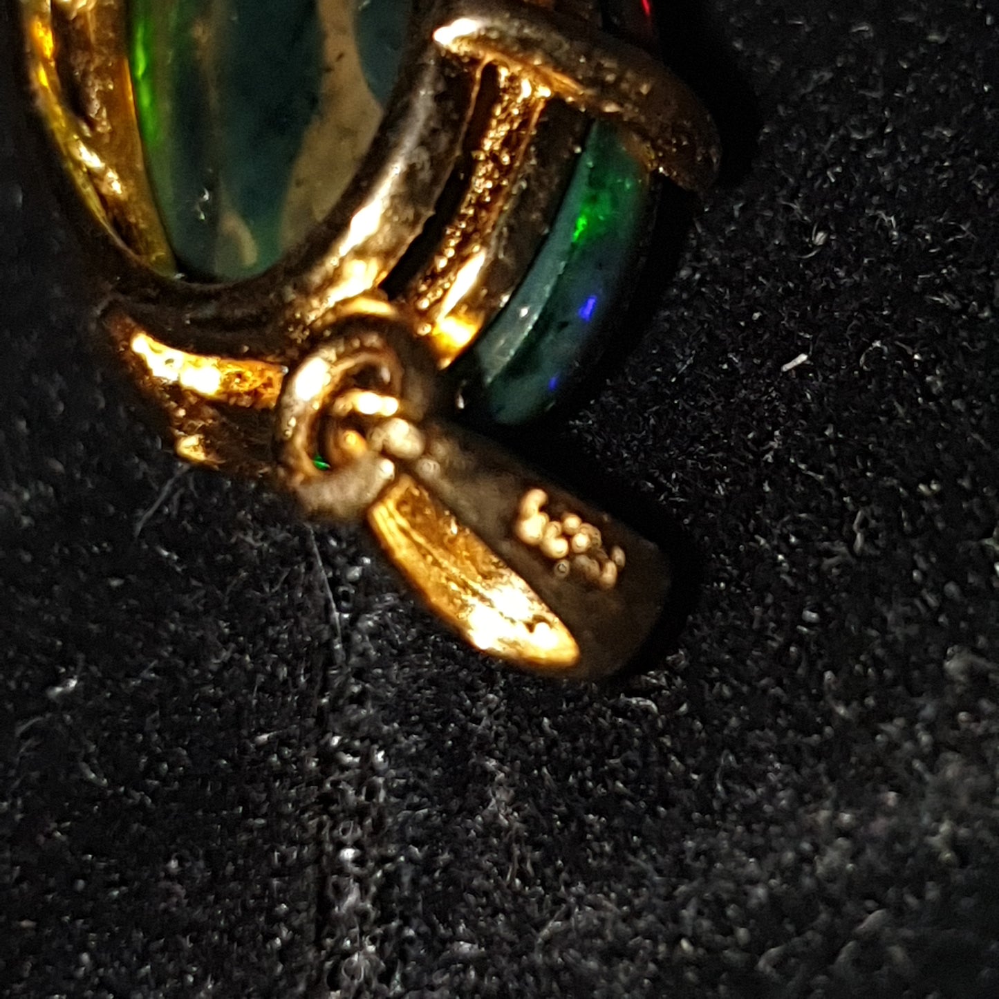 pendentif en argent s925 doré et or jaune 14k opale welo noire smoked 5.95 carats