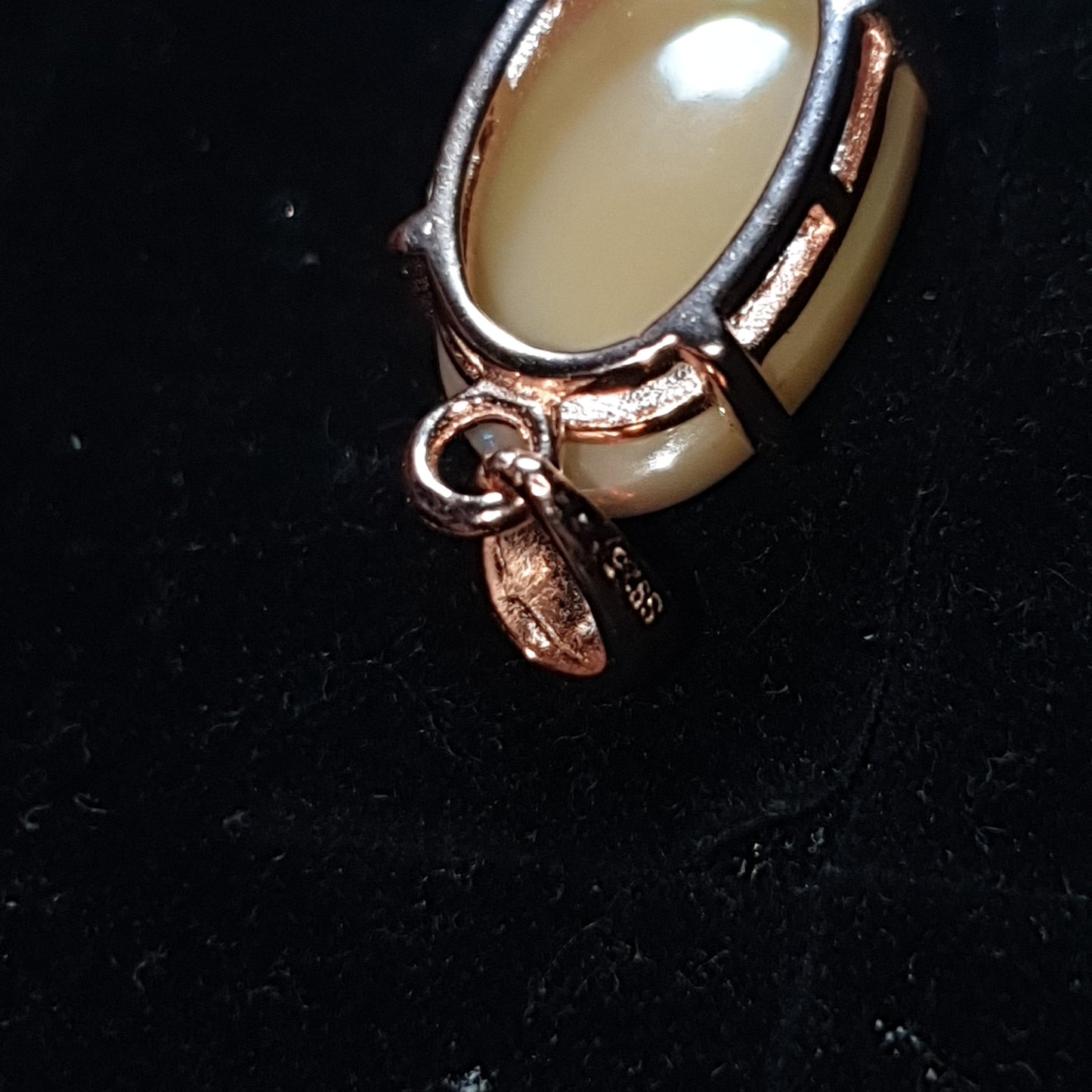 Pendentif argent s925 doré or rose opale welo 5.35 carats