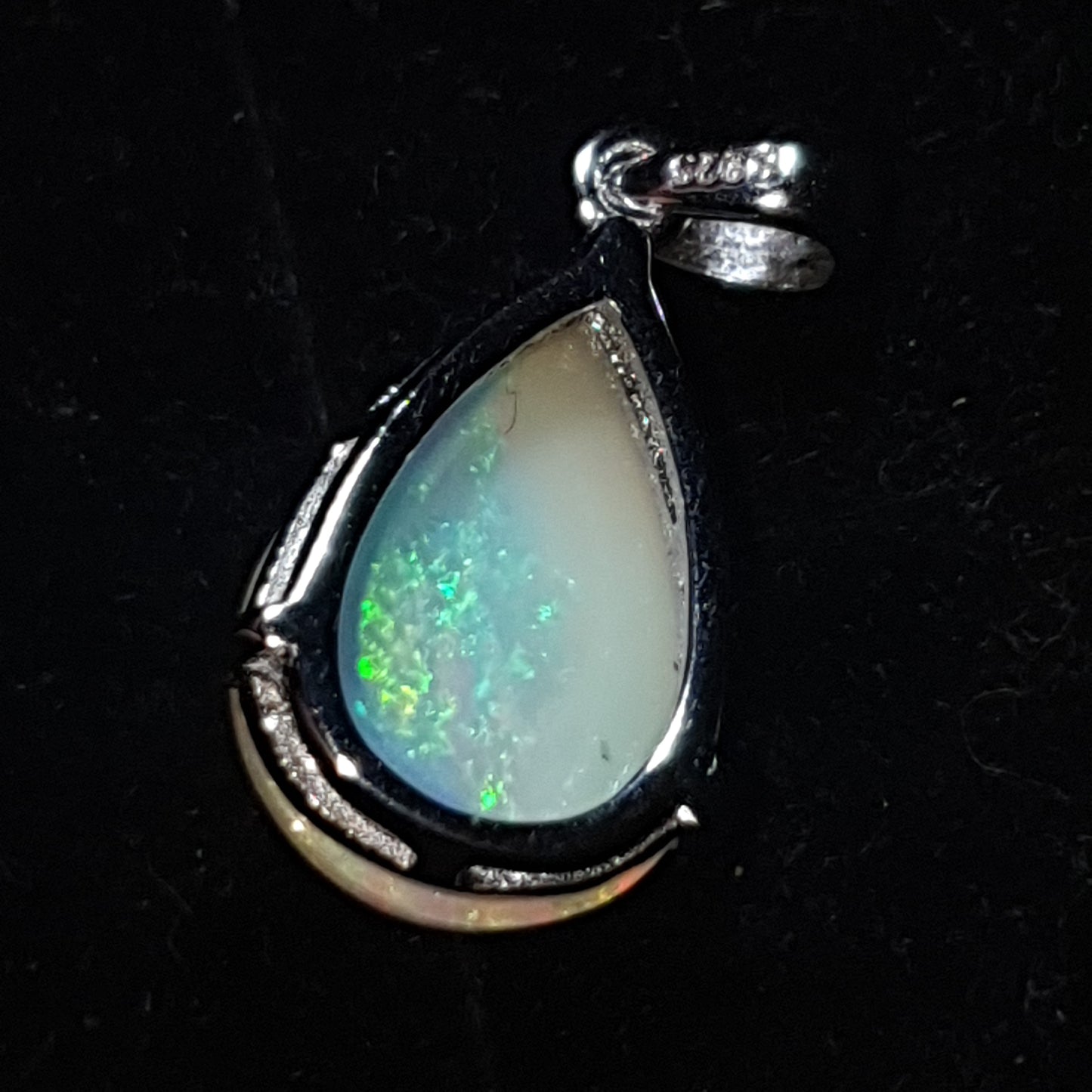 Pendentif argent s925 opale welo galaxie 3.40 carats