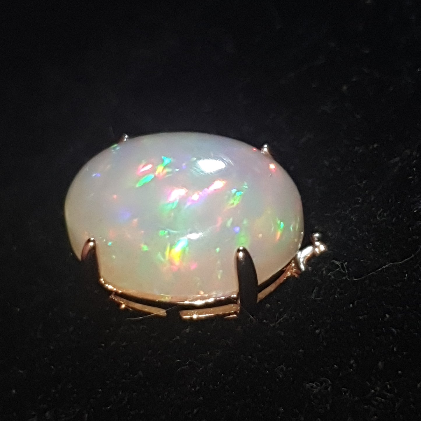 Pendentif argent s925 doré or rose 14k opale welo lantern pattern 5 carats