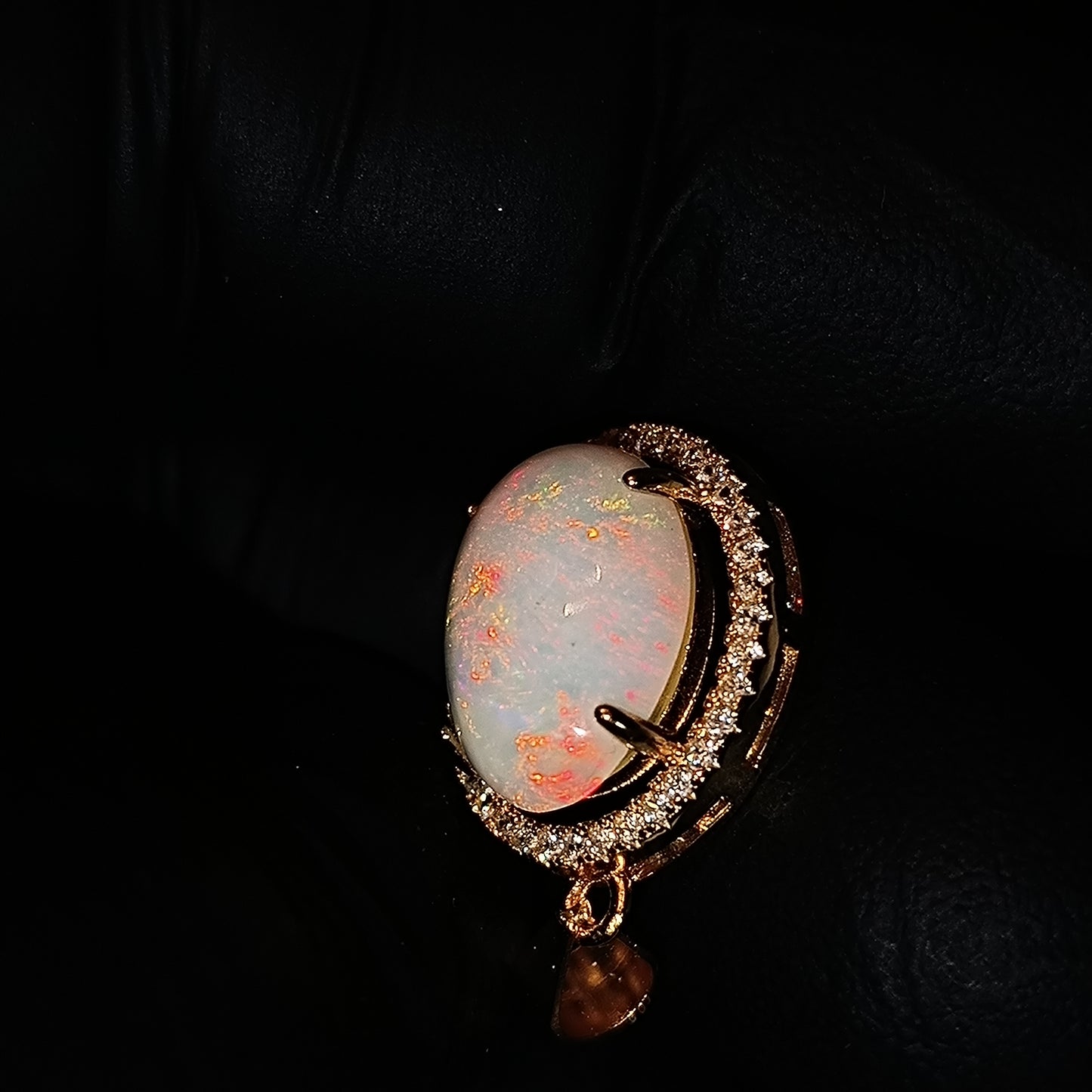 Pendentif argent s925 doré or fin opale welo 3 carats