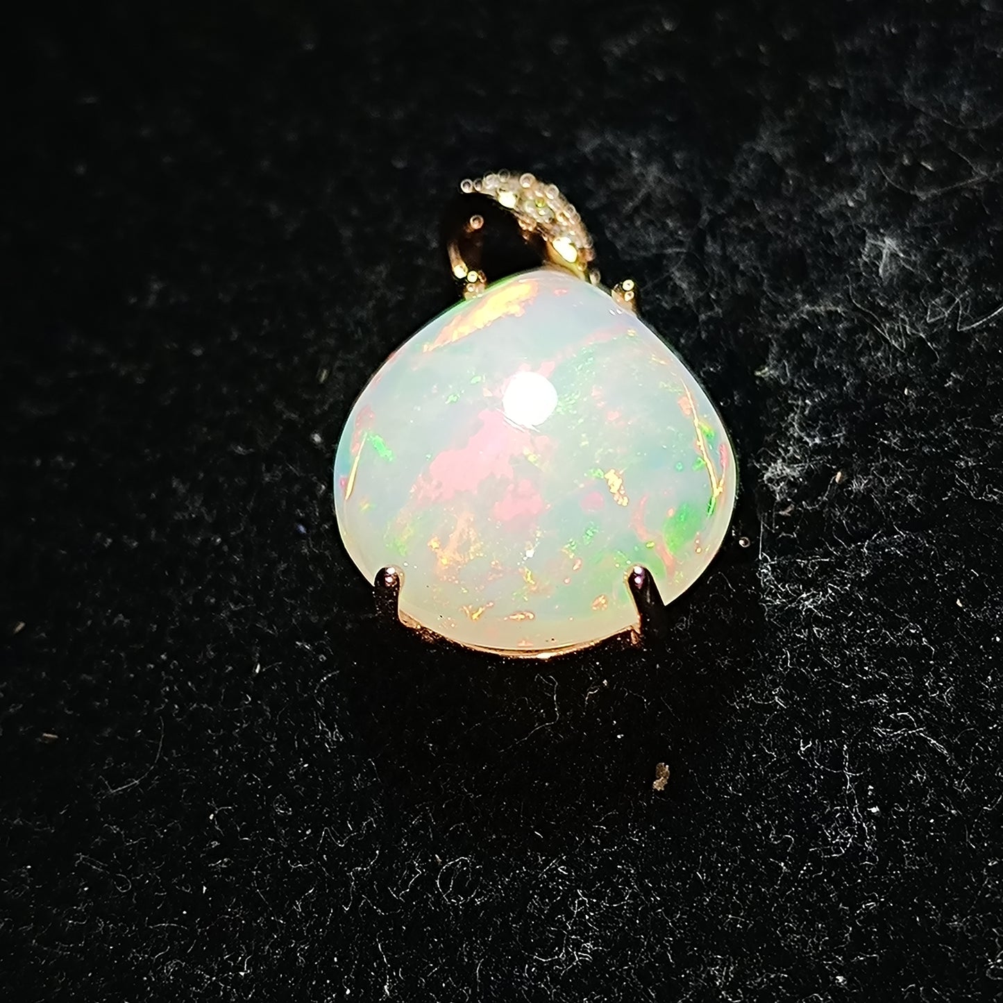 Pendentif argent s925 doré or rose opale welo 5.25 carats