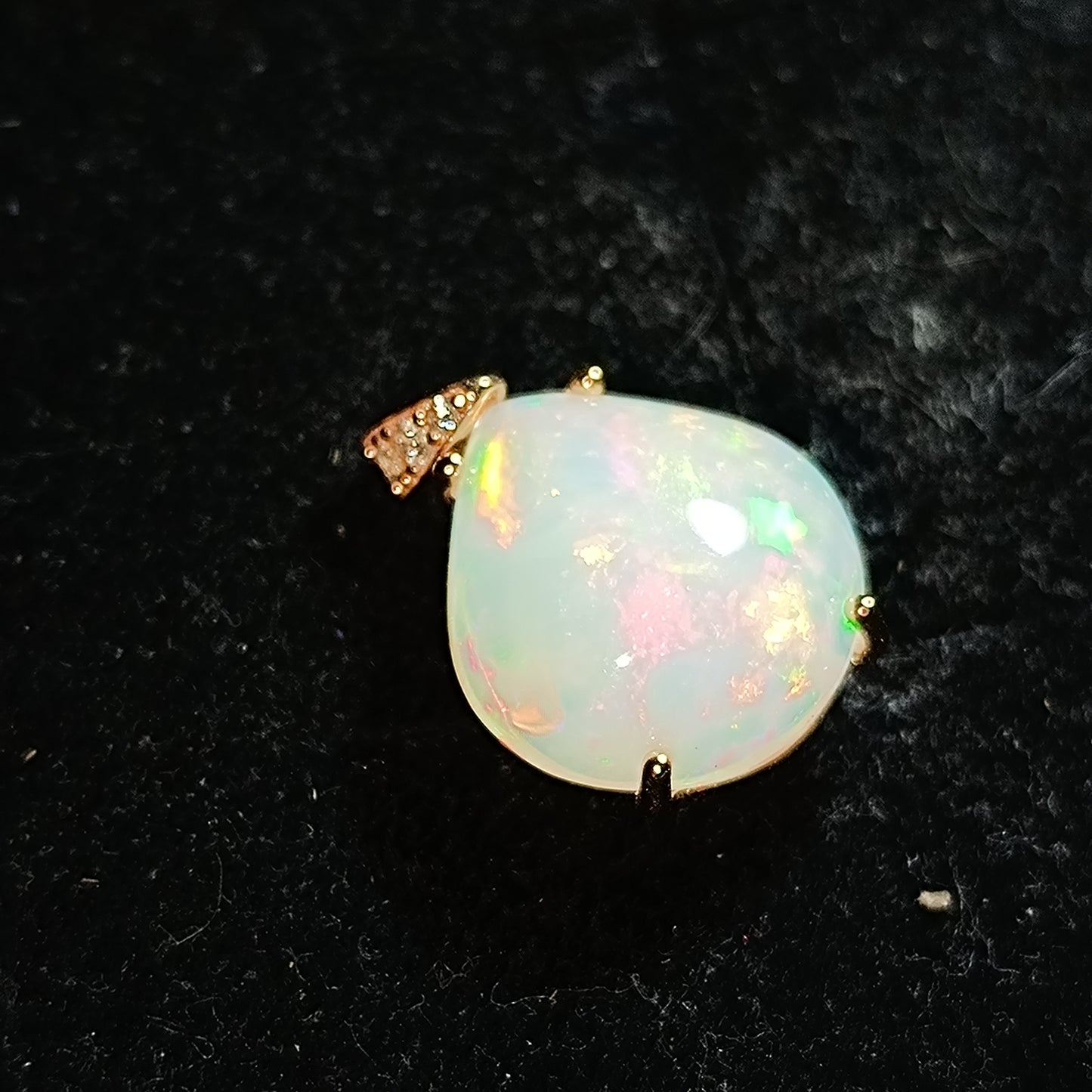Pendentif argent s925 doré or rose opale welo 5.25 carats