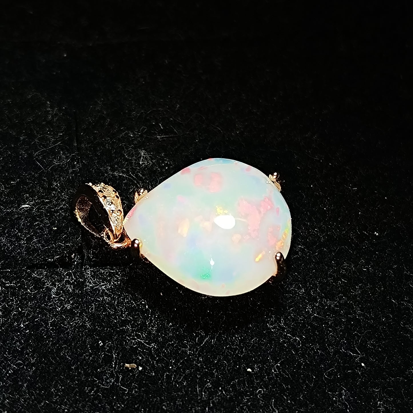 Pendentif argent s925 doré or rose opale welo 5.25 carats