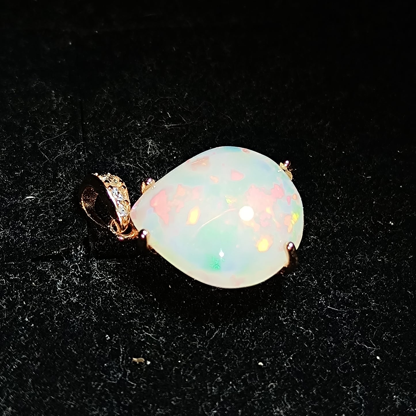 Pendentif argent s925 doré or rose opale welo 5.25 carats
