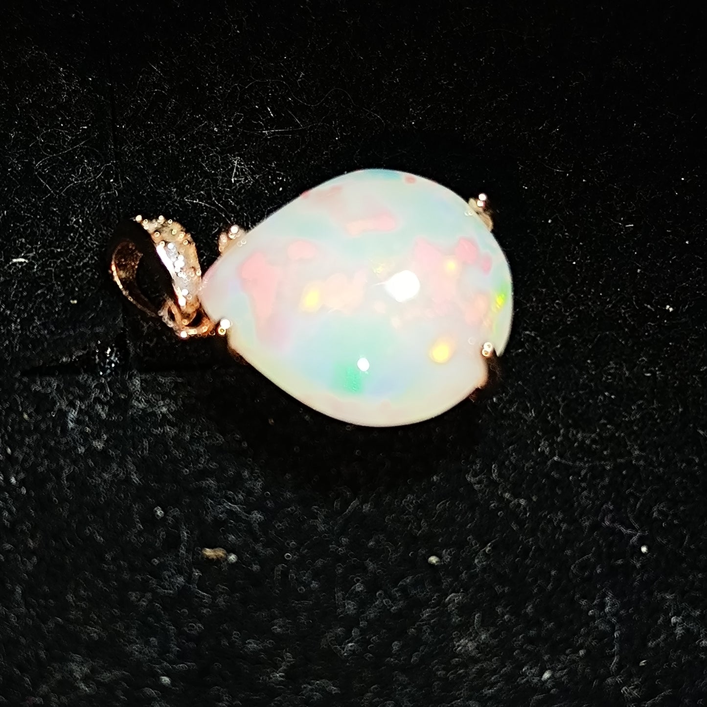 Pendentif argent s925 doré or rose opale welo 5.25 carats