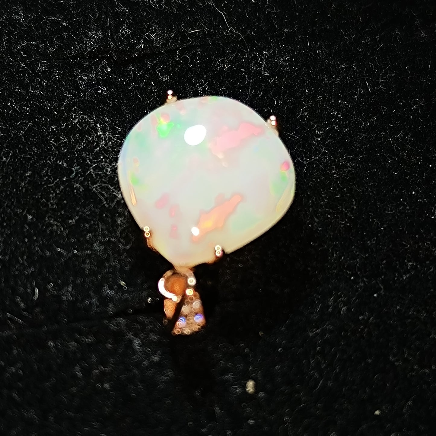 Pendentif argent s925 doré or rose opale welo 5.25 carats