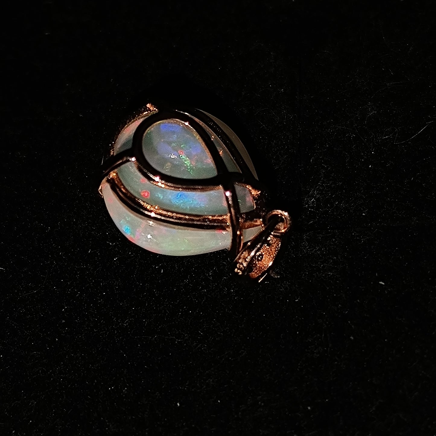Pendentif argent s925 doré or rose opale welo 5.25 carats