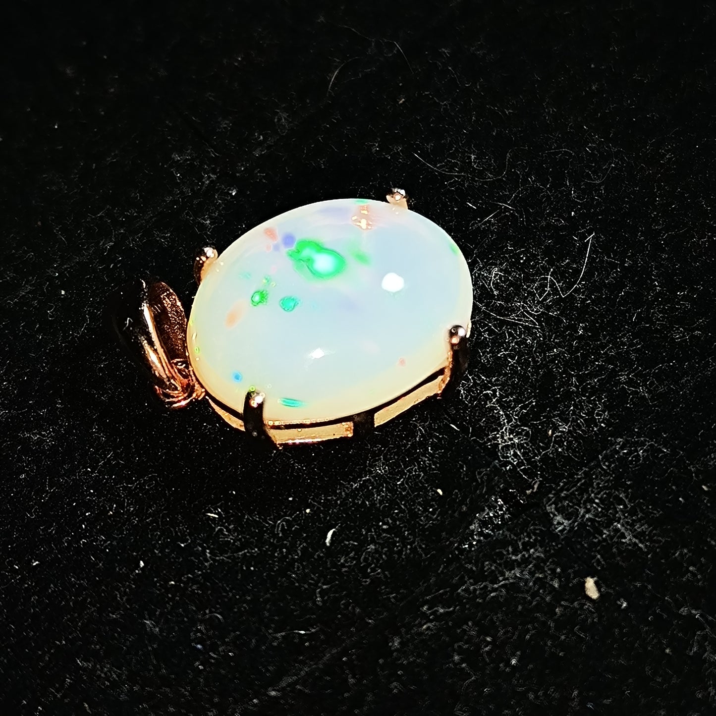 Pendentif argent s925 doré or rose opale welo 3.75 carats