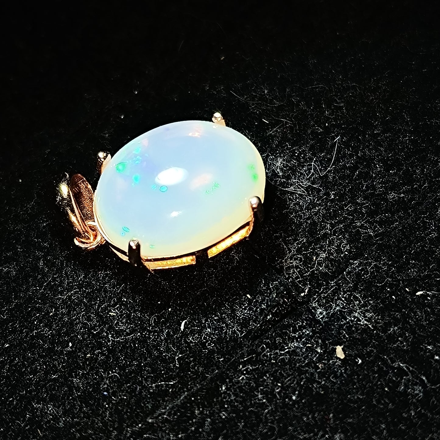 Pendentif argent s925 doré or rose opale welo 3.75 carats