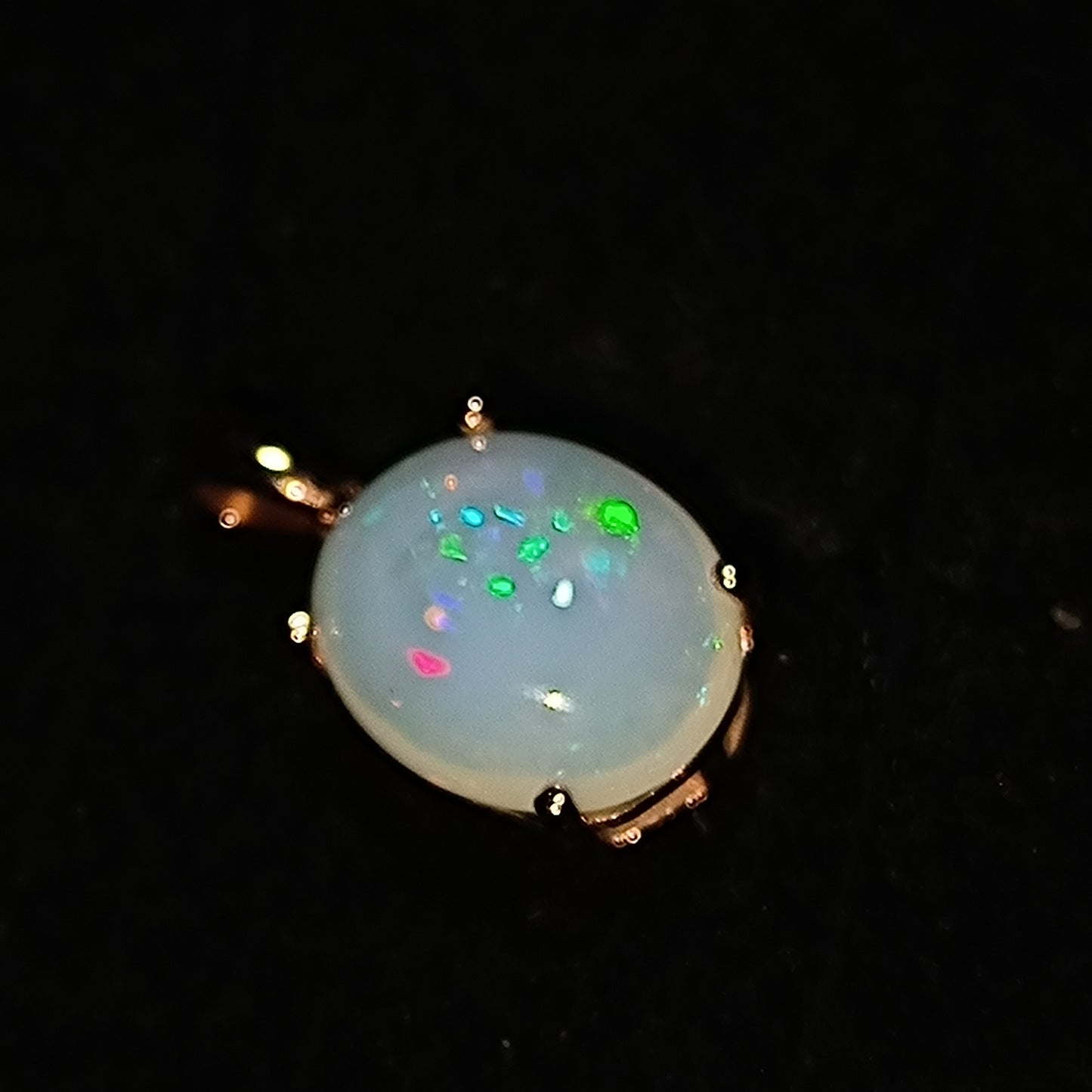 Pendentif argent s925 doré or rose opale welo 3.75 carats