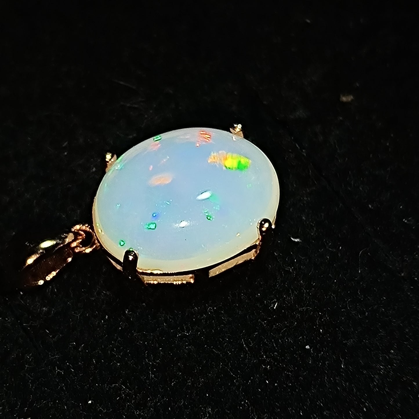 Pendentif argent s925 doré or rose opale welo 3.75 carats
