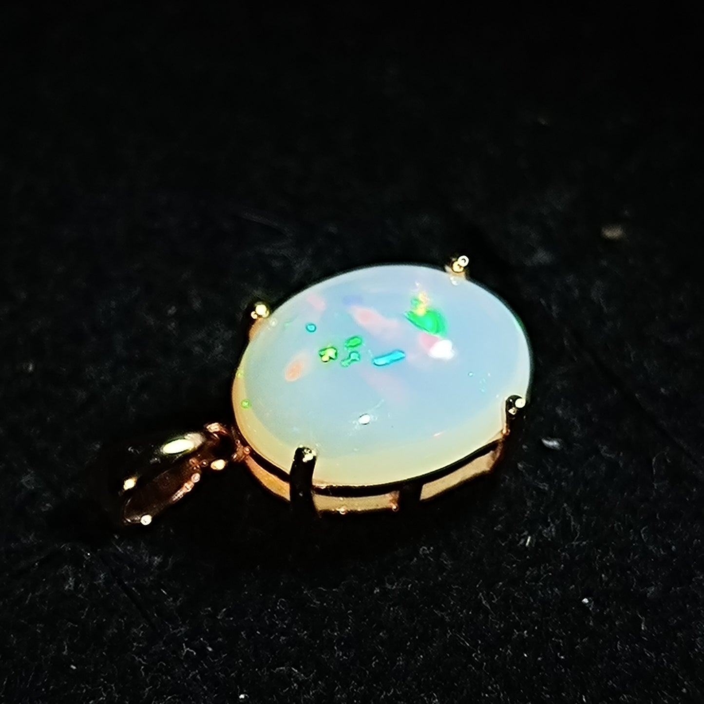 Pendentif argent s925 doré or rose opale welo 3.75 carats