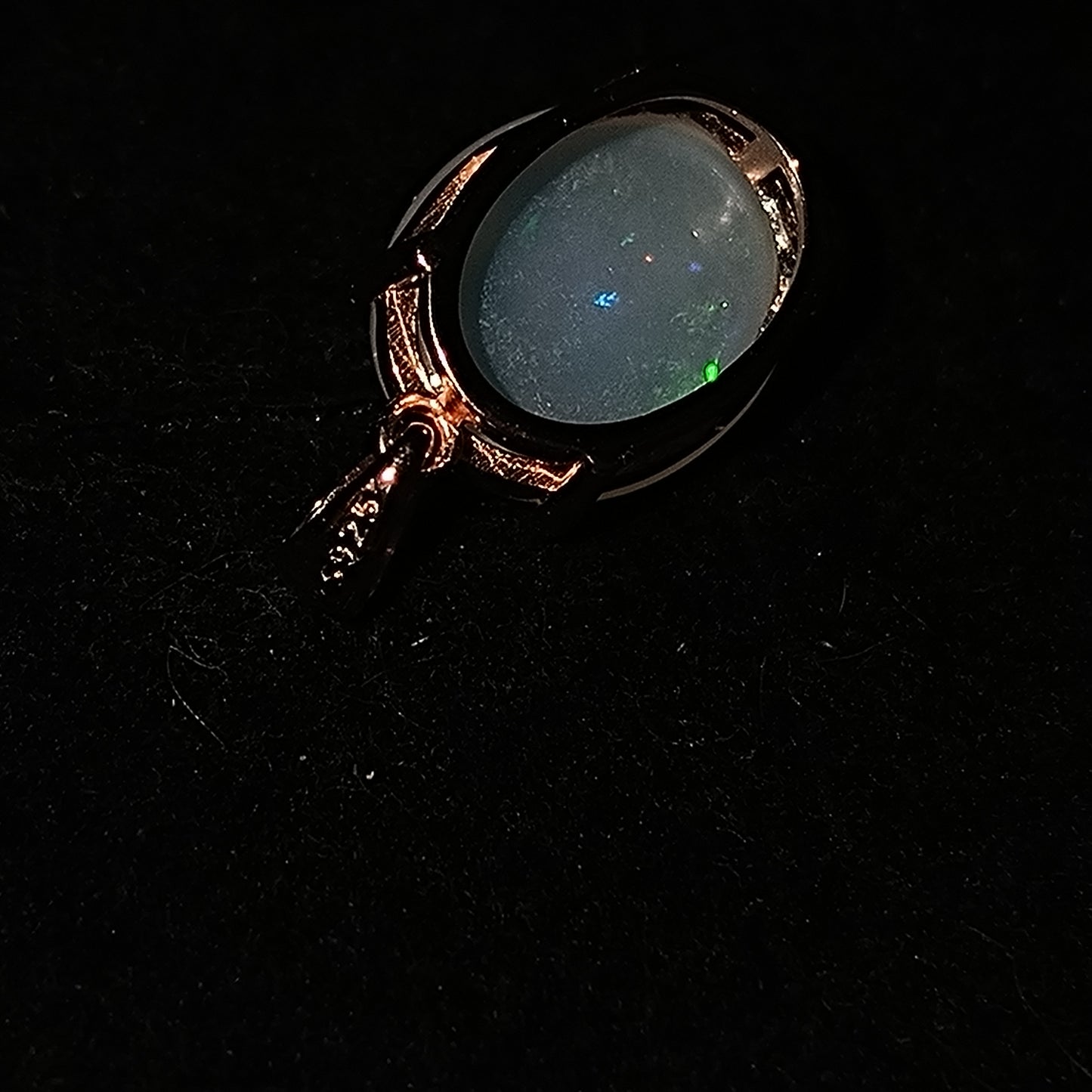 Pendentif argent s925 doré or rose opale welo 3.75 carats