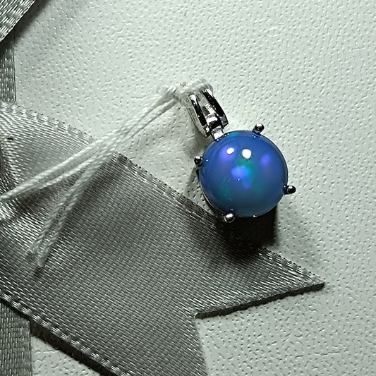 Pendentif argent s925 opale welo bleue 1.85 carats