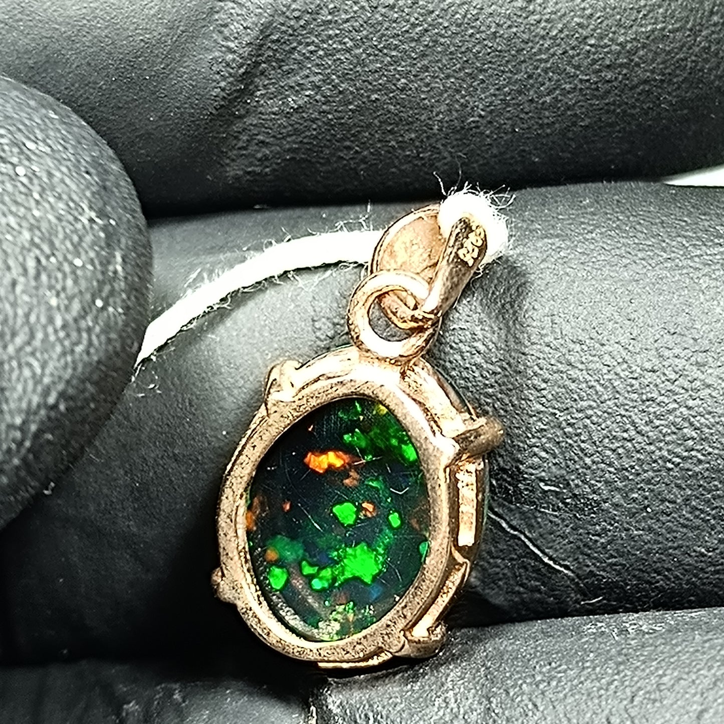 Pendentif argent s925 doré or rose opale welo 3 carats