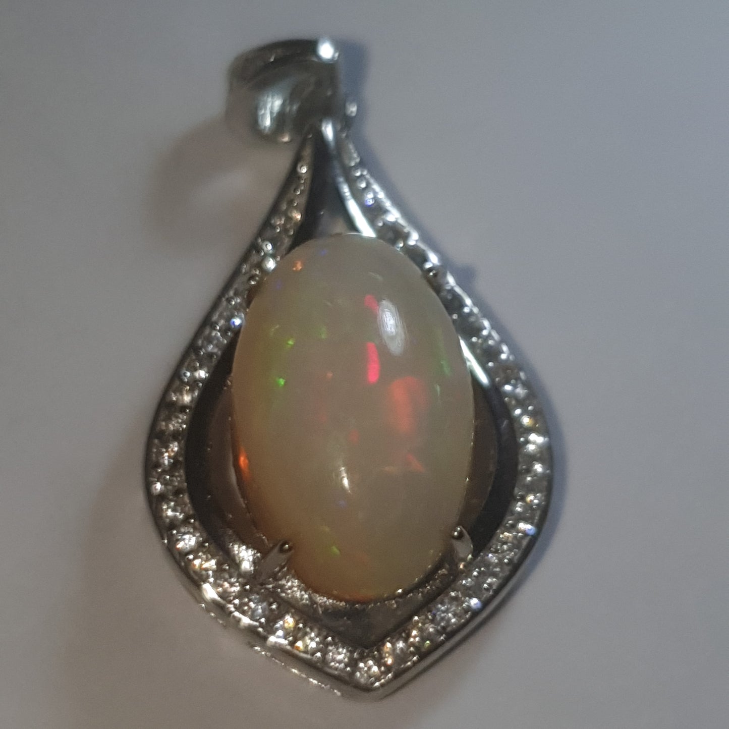 Pendentif argent s925 opale welo honeycomb de 3.65 carats