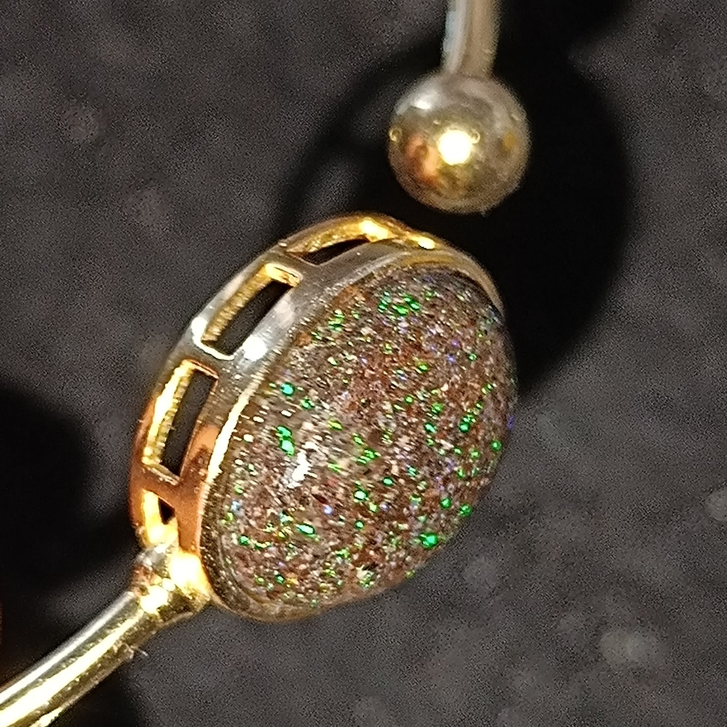 Bracelet argent s925 doré or fin opale australienne galaxie