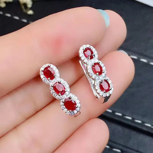 Boucles d'oreilles tendance pour femme en argent sterling 925 et émeraude naturelle