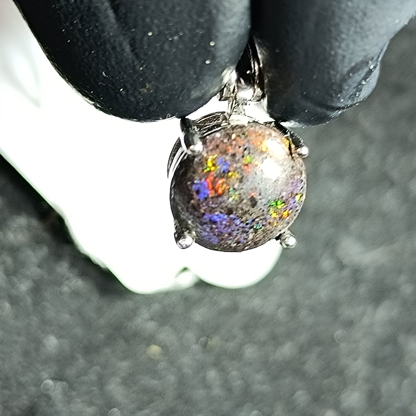 Pendentif argent s925 opale australienne hard Matrix 1.75 cts