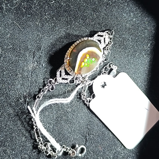 Bracelet argent s925 opale noire stayish 6.05 carats
