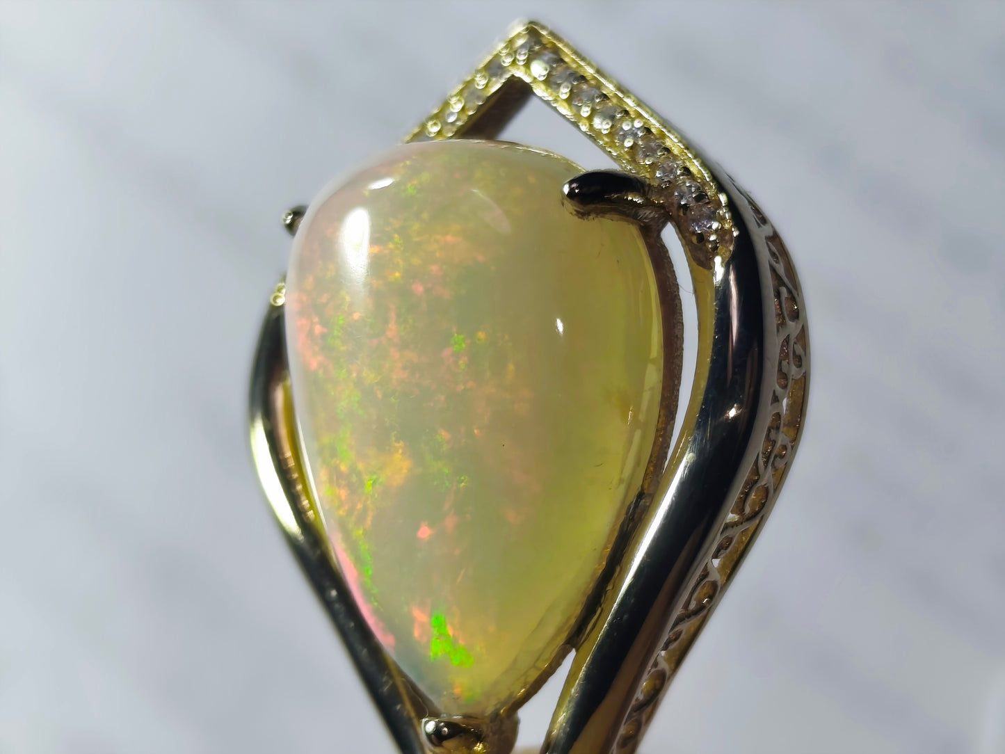 Pendentif argent s925 doré or fin opale welo 6.45 carats