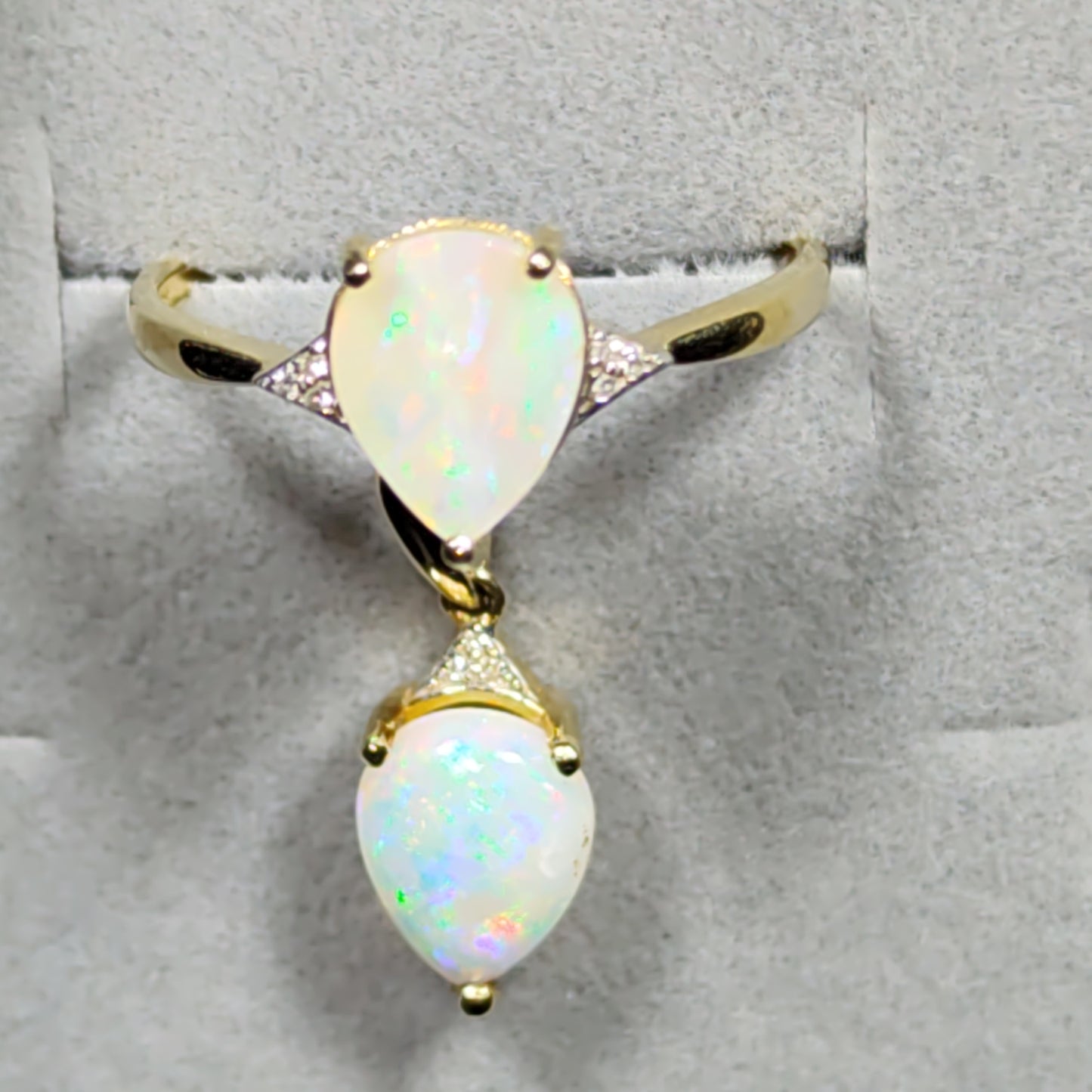 Parure or 14 carats diamants opales australienne Cooberpedy