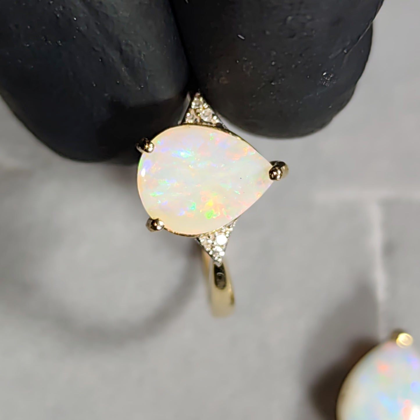 Parure or 14 carats diamants opales australienne Cooberpedy