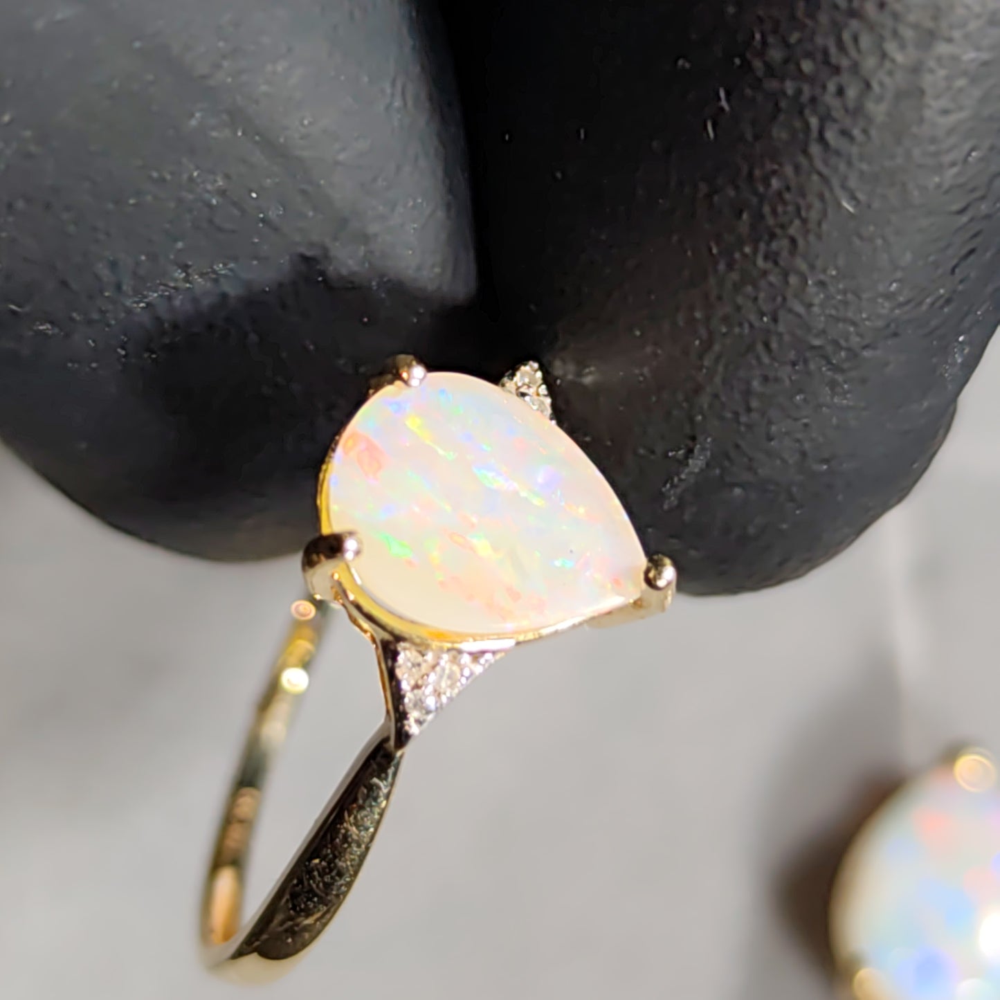 Parure or 14 carats diamants opales australienne Cooberpedy