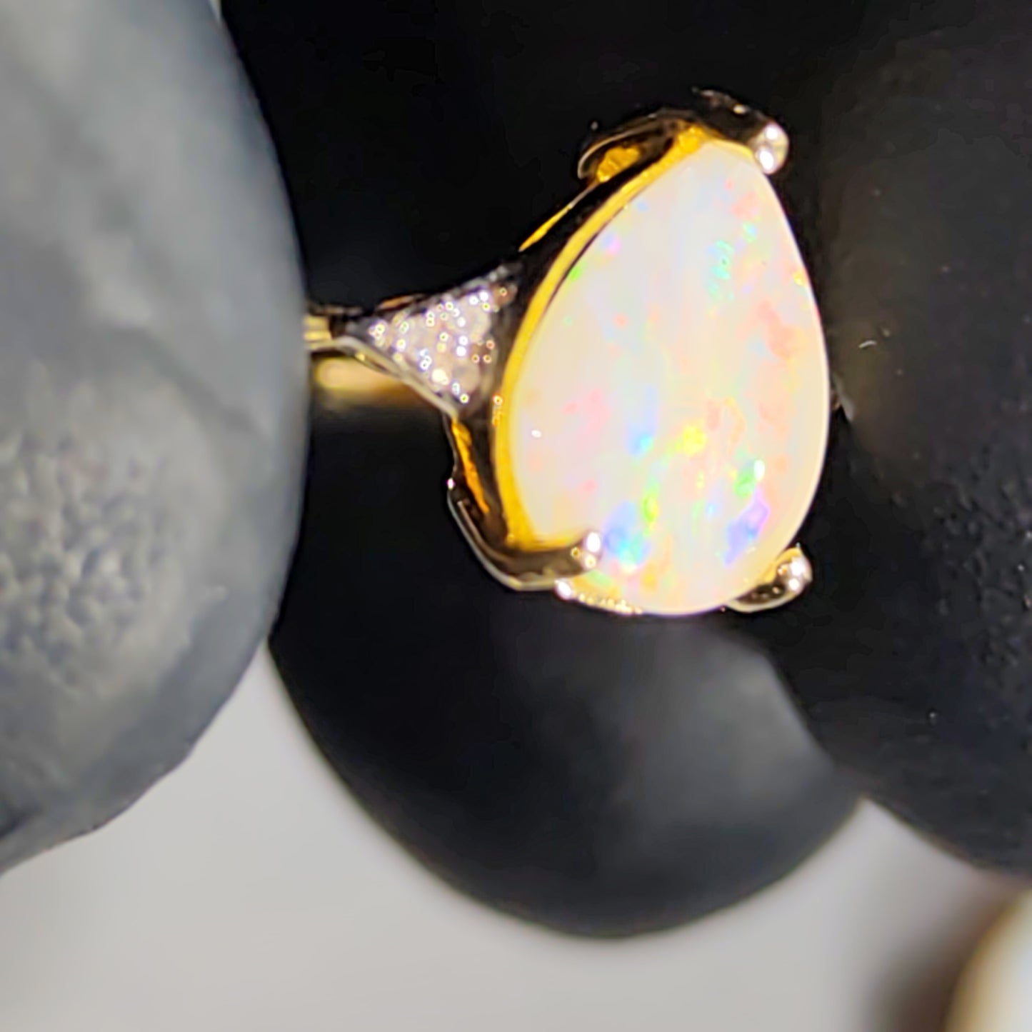 Parure or 14 carats diamants opales australienne Cooberpedy