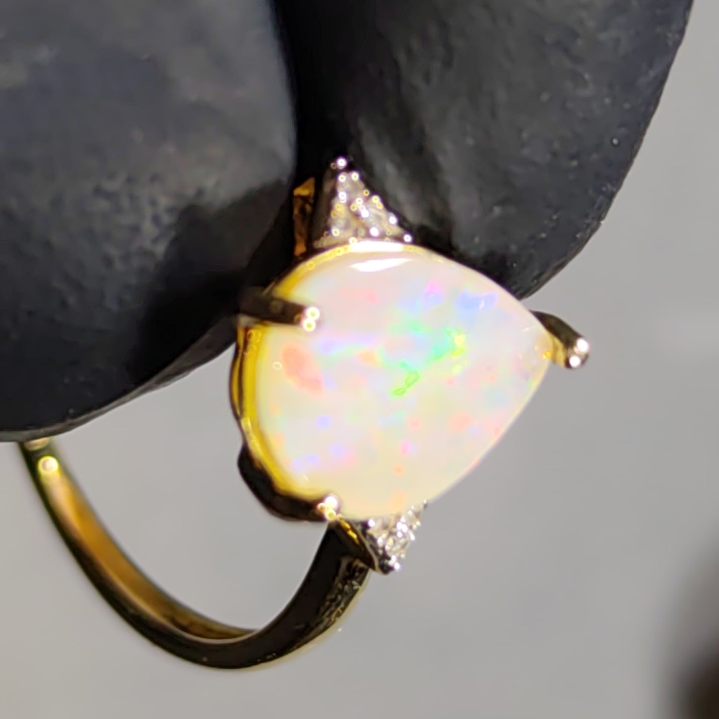 Parure or 14 carats diamants opales australienne Cooberpedy