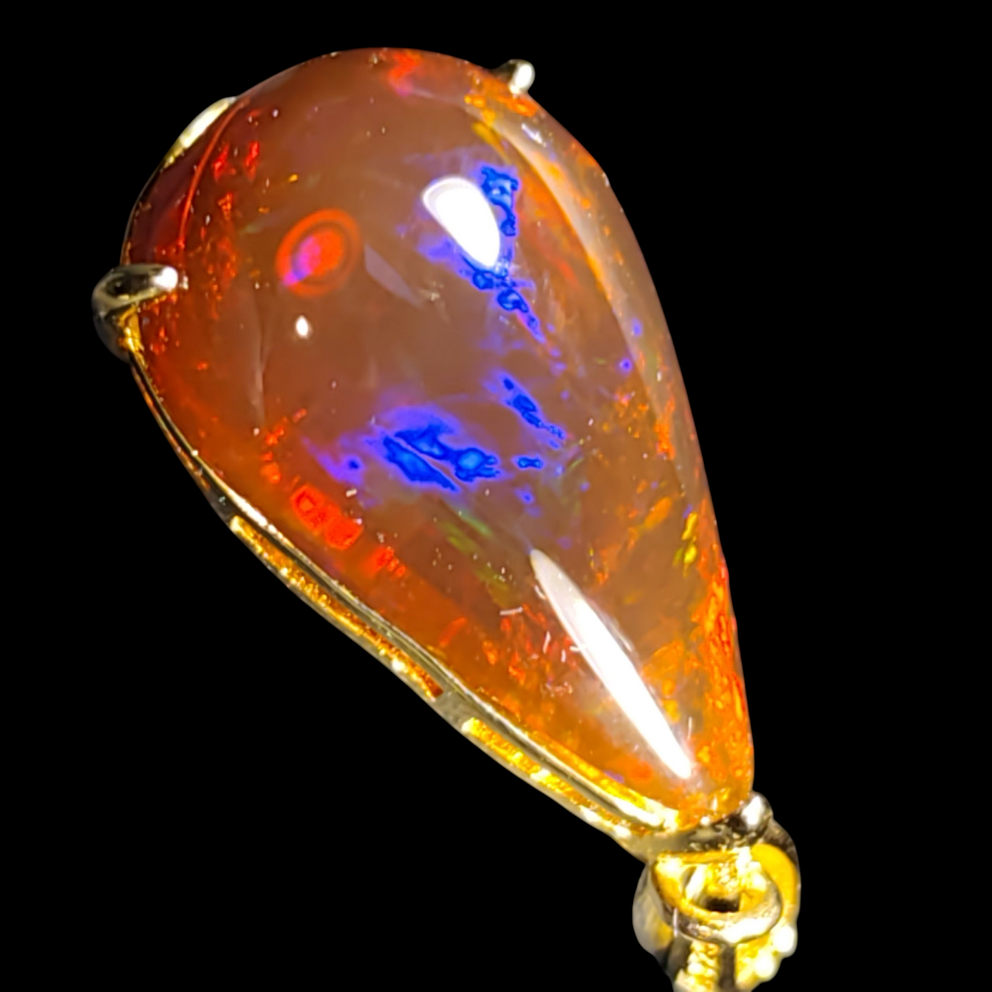 Pendentif argent s925 opale Mexicaine qualité exceptionnelle