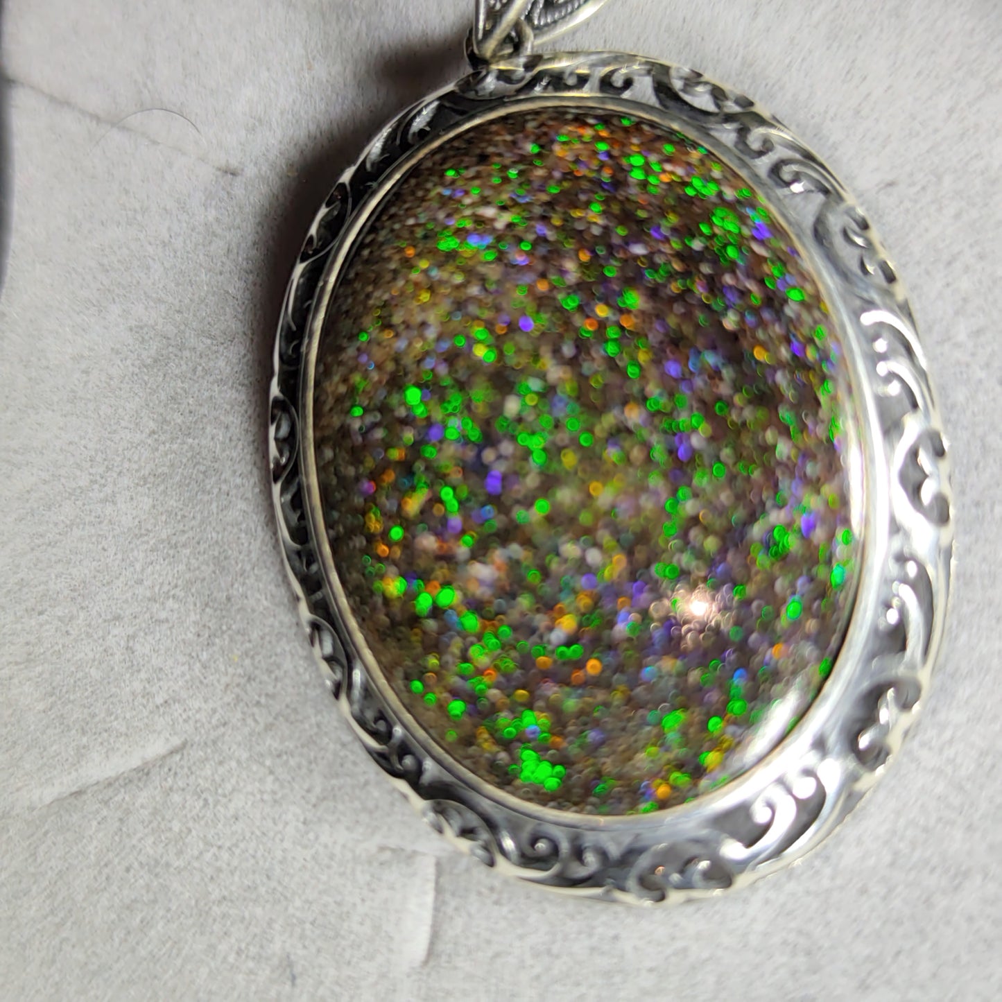 Grand pendentif argent s925 opale australienne hard Matrix