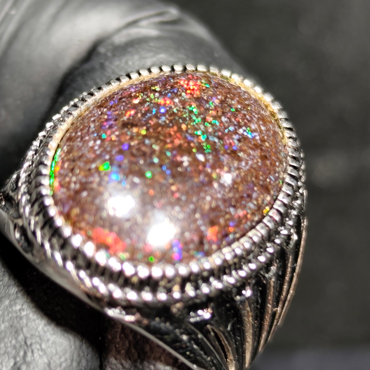 Bague argent s925 opale australienne hard Matrix