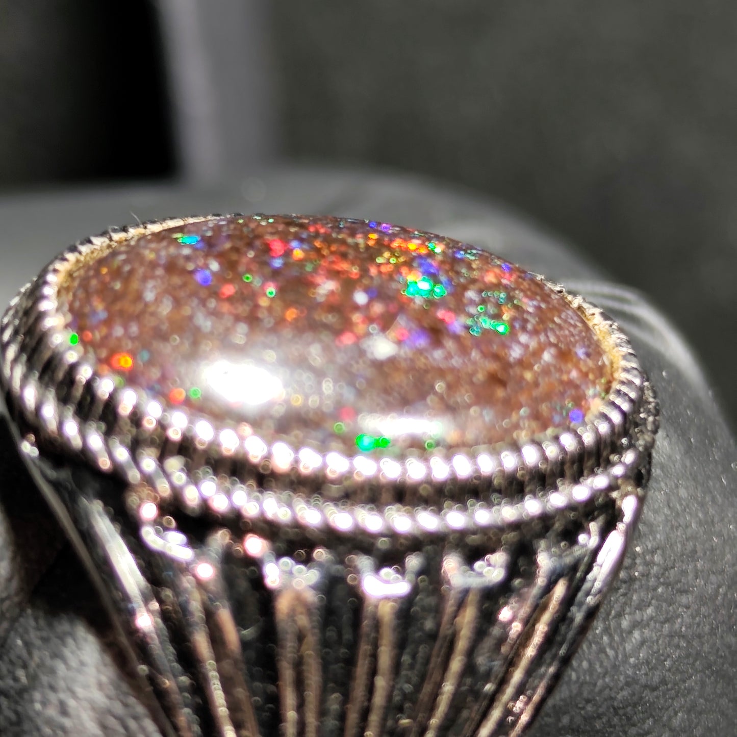 Bague argent s925 opale australienne hard Matrix