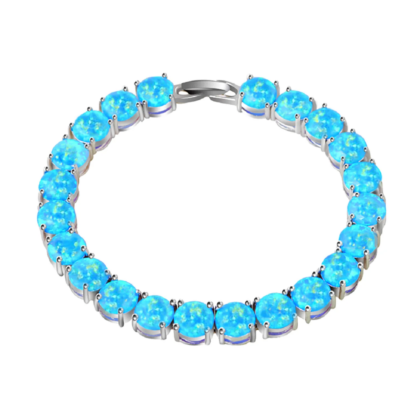 Bracelet de tennis en opale de feu, pierre précieuse irisée et colorée, bijou de luxe, cadeau bohème pour femmes et filles.