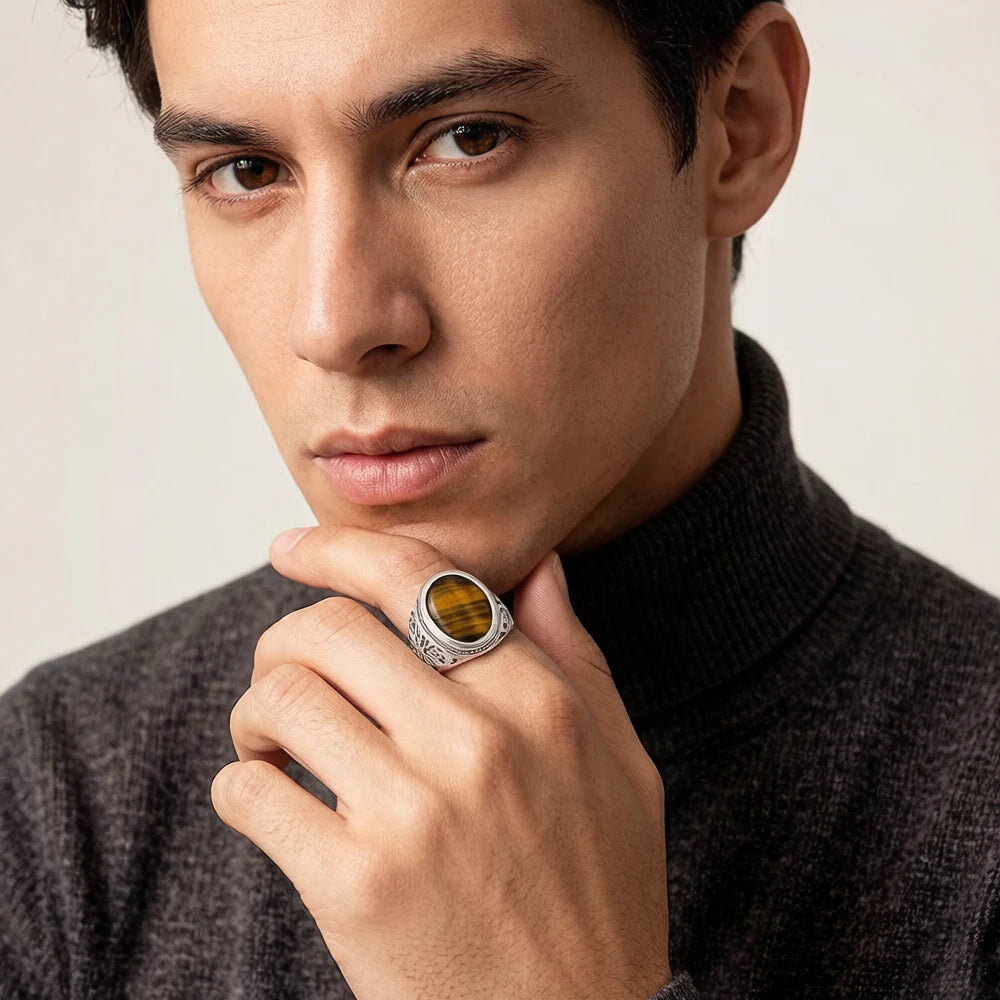 Bague chevalière ovale noircie, style vintage, bijou raffiné pour femme et homme, neuve, en argent sterling 925.