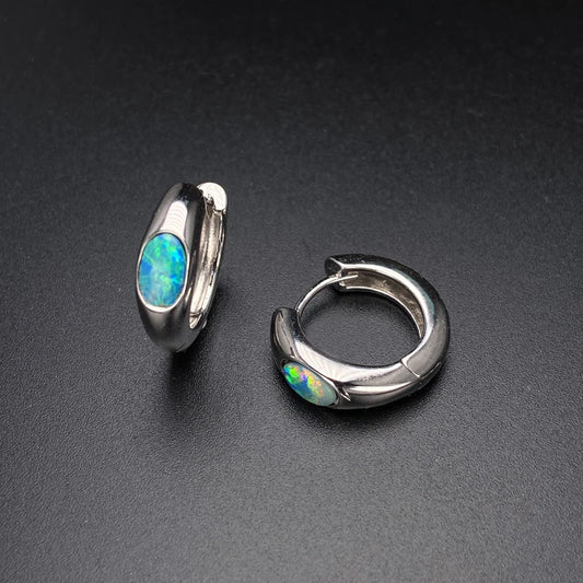 Boucles d'oreilles en opale naturelle d'Australie véritable, argent 925, pierre précieuse OV4*6mm, bijou pour femme, cadeau de mariage ou de fiançailles
