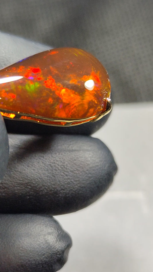 Pendentif argent s925 opale Mexicaine qualité exceptionnelle