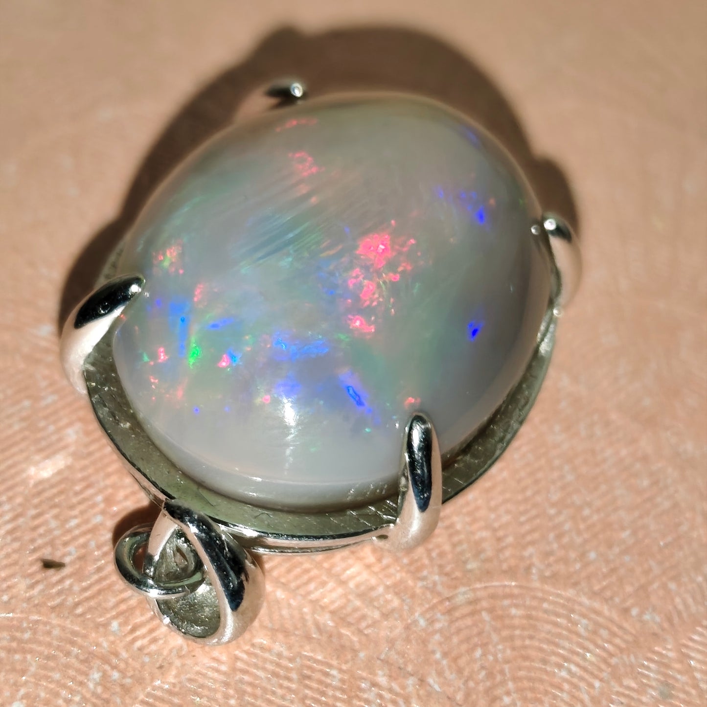 Pendentif argent s925 opale welo dark base 23.95 carats