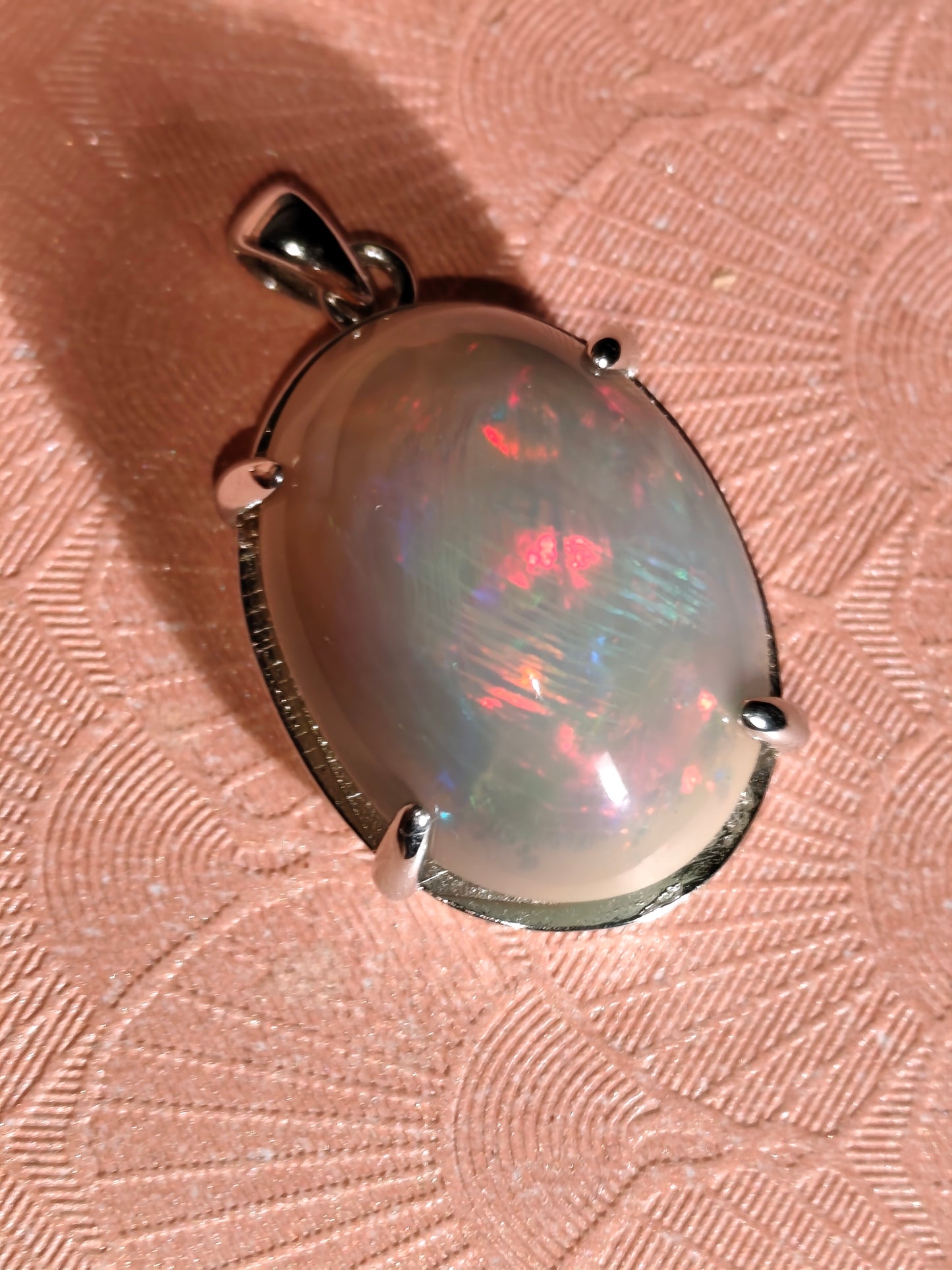Pendentif argent s925 opale welo dark base 23.95 carats