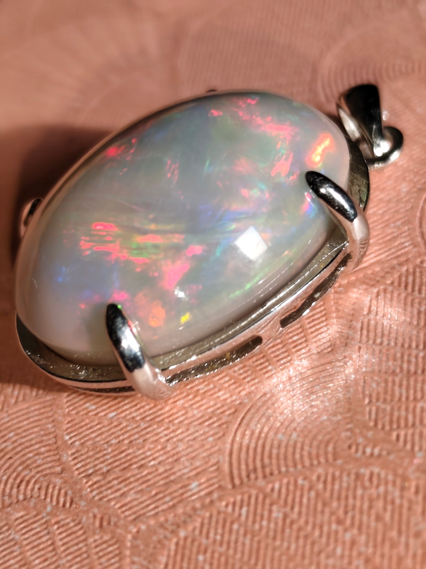 Pendentif argent s925 opale welo dark base 23.95 carats