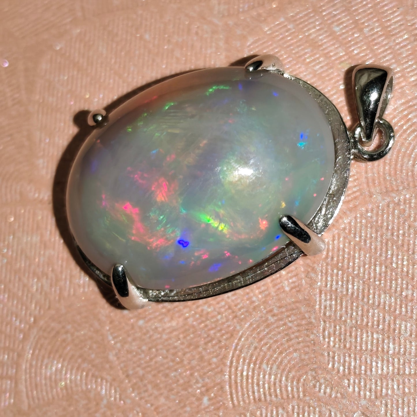 Pendentif argent s925 opale welo dark base 23.95 carats